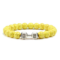 Gym Dumbbells Beads Bracelet Natural Stone Barbell Energy Weights Bracelets for Women Men Couple Pulsera Wristband Jewelry Gift thumbnail 30