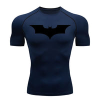 Bat Print Compression Shirts for Men Summer Short Sleeve Rash Guard Gym Workout Running Tshirt Athletic Quick Dry Tees Tops thumbnail 11