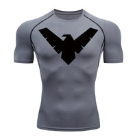 Graphic Short Sleeve Compression Shirts for Men Gym Workout Running Tshirts Summer Sporty Quick Dry Tees Baselayers Undershirts thumbnail 9