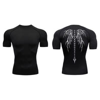 Graphic Compression Shirts for Men Short Sleeve Rash Guard Gym Workout Tshirt Tees Athletic Quick Dry Baselayer Undershirts Tops thumbnail 1