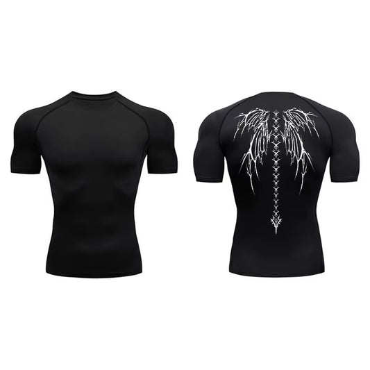 Graphic Compression Shirts for Men Short Sleeve Rash Guard Gym Workout Tshirt Tees Athletic Quick Dry Baselayer Undershirts Tops