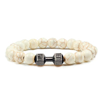 Gym Dumbbells Beads Bracelet Natural Stone Barbell Energy Weights Bracelets for Women Men Couple Pulsera Wristband Jewelry Gift thumbnail 17