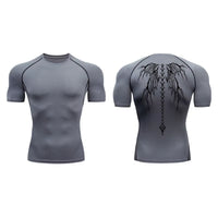 Graphic Compression Shirts for Men Short Sleeve Rash Guard Gym Workout Tshirt Tees Athletic Quick Dry Baselayer Undershirts Tops thumbnail 10