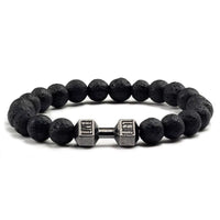 Gym Dumbbells Beads Bracelet Natural Stone Barbell Energy Weights Bracelets for Women Men Couple Pulsera Wristband Jewelry Gift thumbnail 10