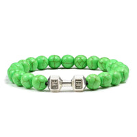 Gym Dumbbells Beads Bracelet Natural Stone Barbell Energy Weights Bracelets for Women Men Couple Pulsera Wristband Jewelry Gift thumbnail 1