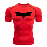 Bat Print Compression Shirts for Men Summer Short Sleeve Rash Guard Gym Workout Running Tshirt Athletic Quick Dry Tees Tops thumbnail 7