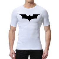 Bat Print Compression Shirts for Men Summer Short Sleeve Rash Guard Gym Workout Running Tshirt Athletic Quick Dry Tees Tops thumbnail 3