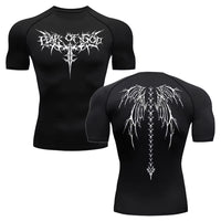 Graphic Compression Shirts for Men Short Sleeve Rash Guard Gym Workout Tshirt Tees Athletic Quick Dry Baselayer Undershirts Tops thumbnail 2