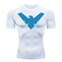 Graphic Short Sleeve Compression Shirts for Men Gym Workout Running Tshirts Summer Sporty Quick Dry Tees Baselayers Undershirts thumbnail 4