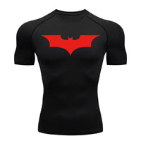 Bat Print Compression Shirts for Men Summer Short Sleeve Rash Guard Gym Workout Running Tshirt Athletic Quick Dry Tees Tops thumbnail 12