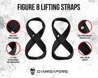 Figure 8 Lifting Straps for Deadlift, Powerlifting, Strongman, & Cross Training Strong Weightlifting Wrist Straps for Men, Women thumbnail 2