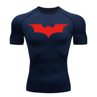 Bat Print Compression Shirts for Men Summer Short Sleeve Rash Guard Gym Workout Running Tshirt Athletic Quick Dry Tees Tops thumbnail 9
