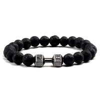Gym Dumbbells Beads Bracelet Natural Stone Barbell Energy Weights Bracelets for Women Men Couple Pulsera Wristband Jewelry Gift thumbnail 3