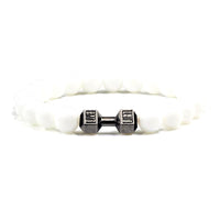 Gym Dumbbells Beads Bracelet Natural Stone Barbell Energy Weights Bracelets for Women Men Couple Pulsera Wristband Jewelry Gift thumbnail 8
