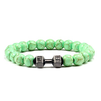 Gym Dumbbells Beads Bracelet Natural Stone Barbell Energy Weights Bracelets for Women Men Couple Pulsera Wristband Jewelry Gift thumbnail 5