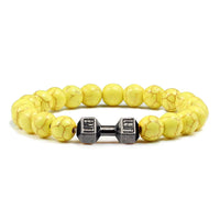 Gym Dumbbells Beads Bracelet Natural Stone Barbell Energy Weights Bracelets for Women Men Couple Pulsera Wristband Jewelry Gift thumbnail 15