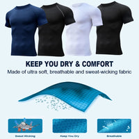 Graphic Compression Shirts for Men Short Sleeve Rash Guard Gym Workout Tshirt Tees Athletic Quick Dry Baselayer Undershirts Tops thumbnail 7