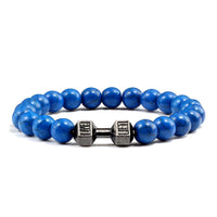 Gym Dumbbells Beads Bracelet Natural Stone Barbell Energy Weights Bracelets for Women Men Couple Pulsera Wristband Jewelry Gift thumbnail 16