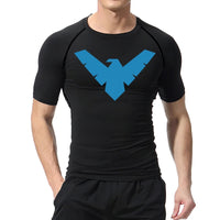 Graphic Short Sleeve Compression Shirts for Men Gym Workout Running Tshirts Summer Sporty Quick Dry Tees Baselayers Undershirts thumbnail 3