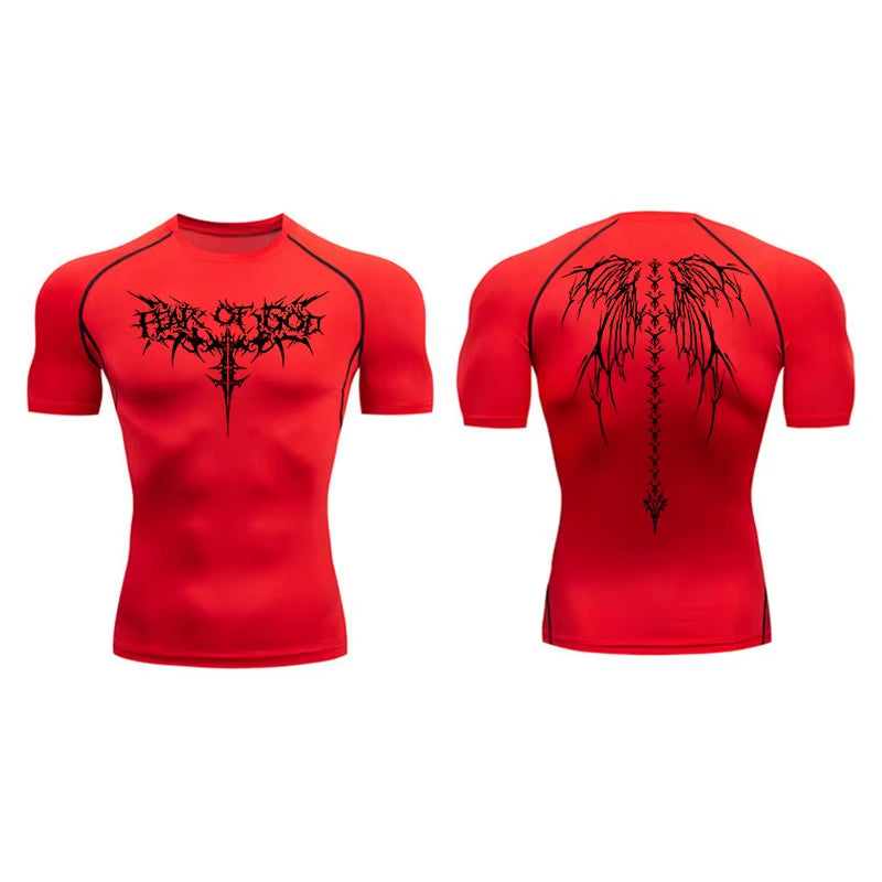 Graphic Compression Shirts for Men Short Sleeve Rash Guard Gym Workout Tshirt Tees Athletic Quick Dry Baselayer Undershirts Tops