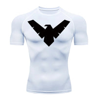Graphic Short Sleeve Compression Shirts for Men Gym Workout Running Tshirts Summer Sporty Quick Dry Tees Baselayers Undershirts thumbnail 7