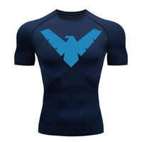 Graphic Short Sleeve Compression Shirts for Men Gym Workout Running Tshirts Summer Sporty Quick Dry Tees Baselayers Undershirts thumbnail 6