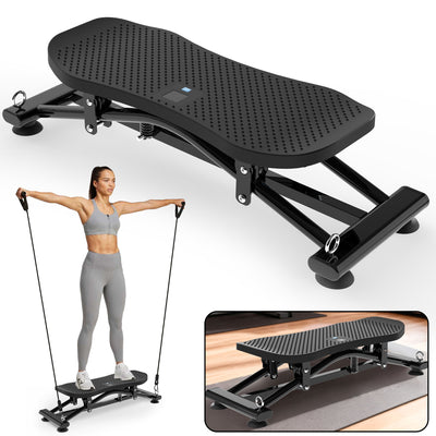 Sliding Ski Simulator With Resistance Bands - Indoor Skiing Fitness Equipment For Home Gym, With Resistance Bands & Non-Slip Base, Full-Body Cardio Training Machine For Core, Leg & Arm Workout