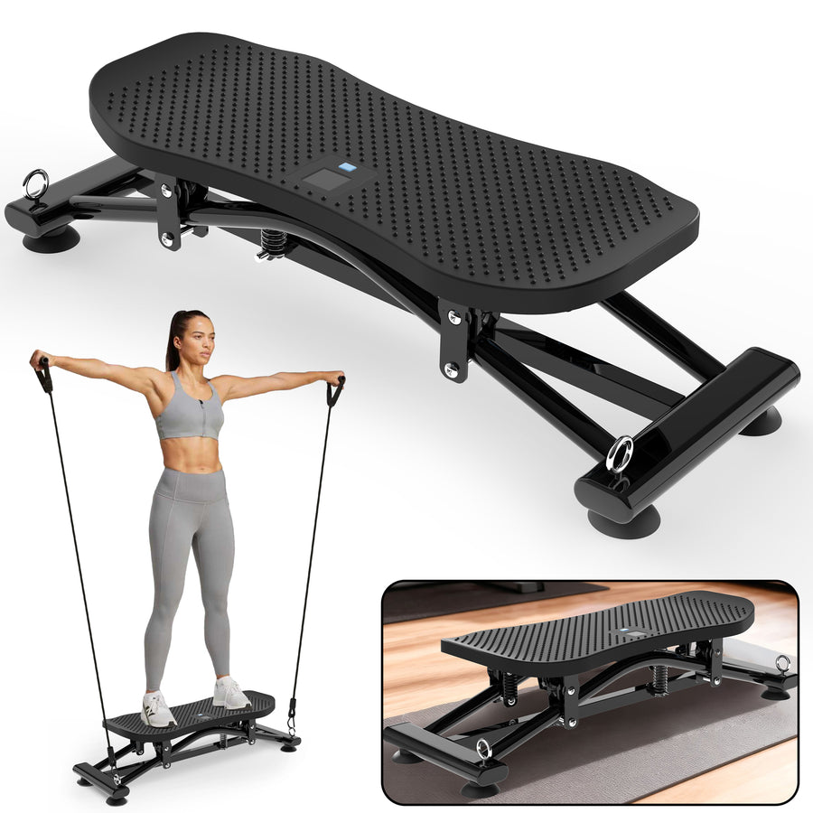 Sliding Ski Simulator With Resistance Bands - Indoor Skiing Fitness Equipment For Home Gym, With Resistance Bands & Non-Slip Base, Full-Body Cardio Training Machine For Core, Leg & Arm Workout