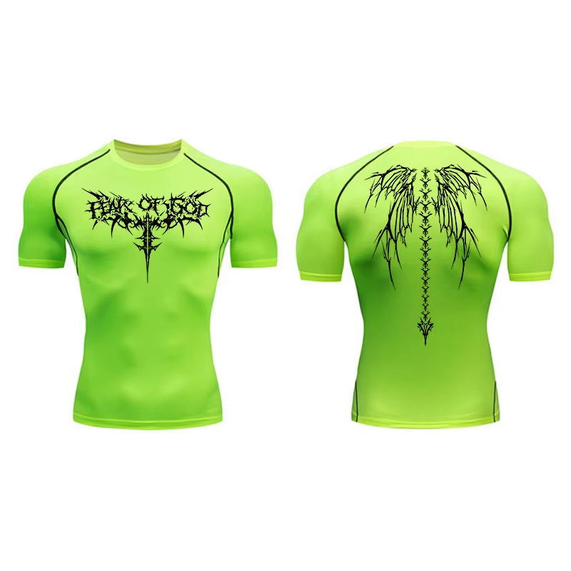 Graphic Compression Shirts for Men Short Sleeve Rash Guard Gym Workout Tshirt Tees Athletic Quick Dry Baselayer Undershirts Tops