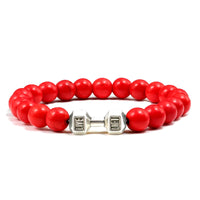 Gym Dumbbells Beads Bracelet Natural Stone Barbell Energy Weights Bracelets for Women Men Couple Pulsera Wristband Jewelry Gift thumbnail 32