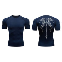 Graphic Compression Shirts for Men Short Sleeve Rash Guard Gym Workout Tshirt Tees Athletic Quick Dry Baselayer Undershirts Tops thumbnail 9