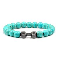 Gym Dumbbells Beads Bracelet Natural Stone Barbell Energy Weights Bracelets for Women Men Couple Pulsera Wristband Jewelry Gift thumbnail 12