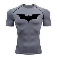 Bat Print Compression Shirts for Men Summer Short Sleeve Rash Guard Gym Workout Running Tshirt Athletic Quick Dry Tees Tops thumbnail 8