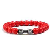 Gym Dumbbells Beads Bracelet Natural Stone Barbell Energy Weights Bracelets for Women Men Couple Pulsera Wristband Jewelry Gift thumbnail 14