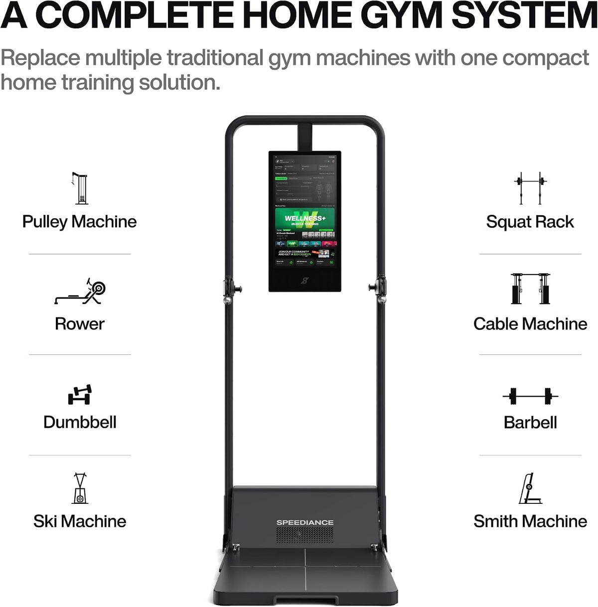 Gym Monster Smart Home Gym, Multifunctional Strength Training Machine, Smith Machine Power Cage Workout Station, Squat Rack Cable Machine, Full Body Fitness Equipment for Home Workout