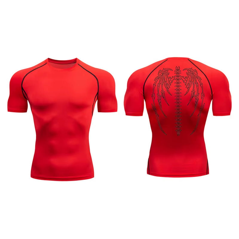 Graphic Compression Shirts for Men Short Sleeve Rash Guard Gym Workout Tshirt Tees Athletic Quick Dry Baselayer Undershirts Tops
