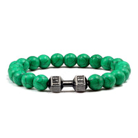 Gym Dumbbells Beads Bracelet Natural Stone Barbell Energy Weights Bracelets for Women Men Couple Pulsera Wristband Jewelry Gift thumbnail 21