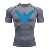 Graphic Short Sleeve Compression Shirts for Men Gym Workout Running Tshirts Summer Sporty Quick Dry Tees Baselayers Undershirts thumbnail 8